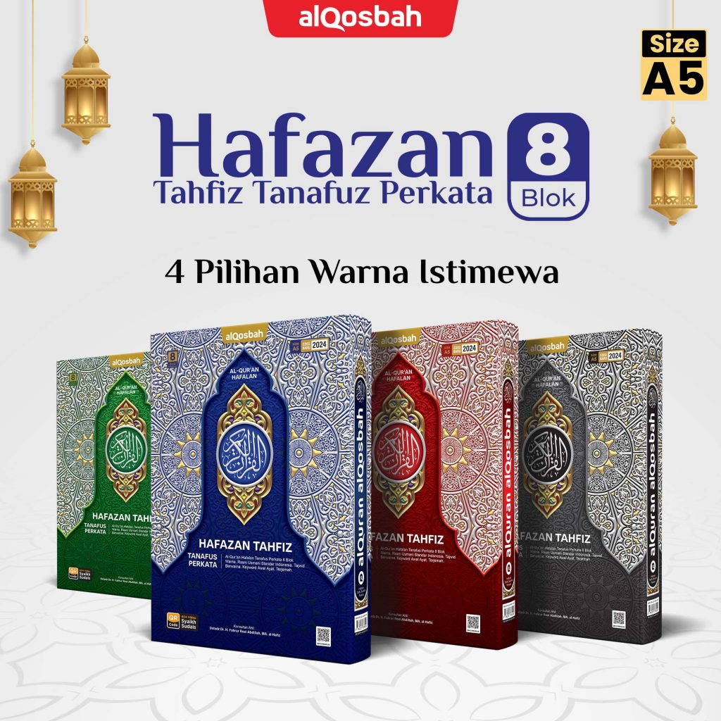 Al-Qur'an Hafazan 8 ukuran A5, empat warna sampul